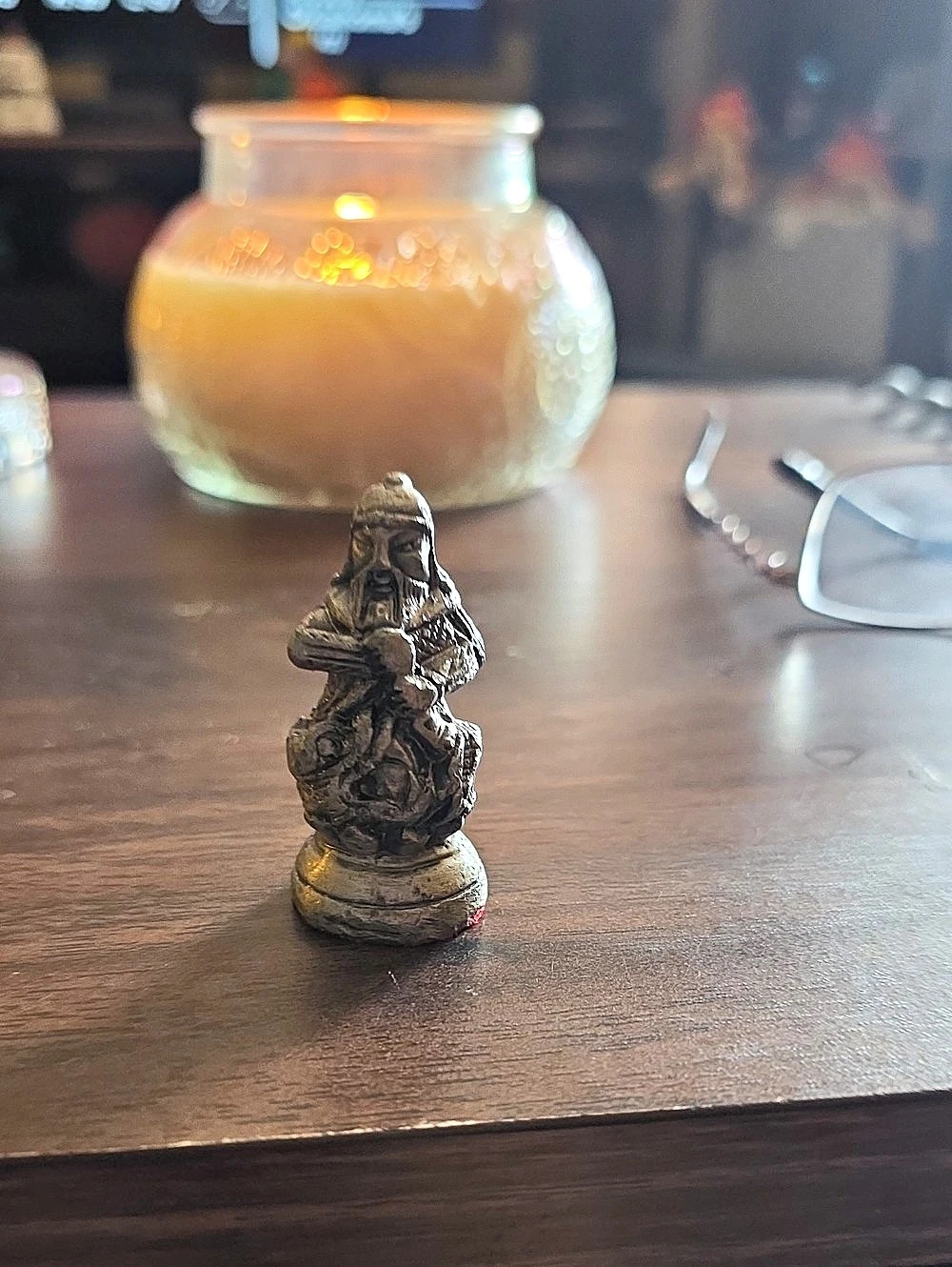 Vintage Metal Asian Warrior Chess Piece Figurine(K)